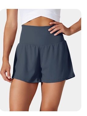 High-Waist Athletic Shorts for Women - Charcoal Gray